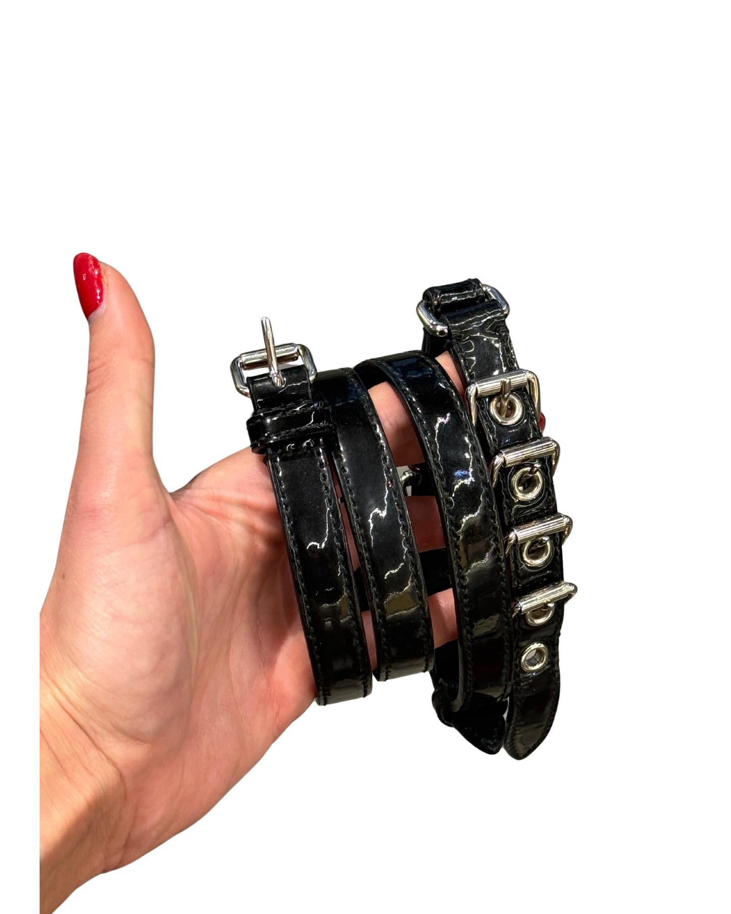 CINTURA MIUMIU IN VERNICE NERA
