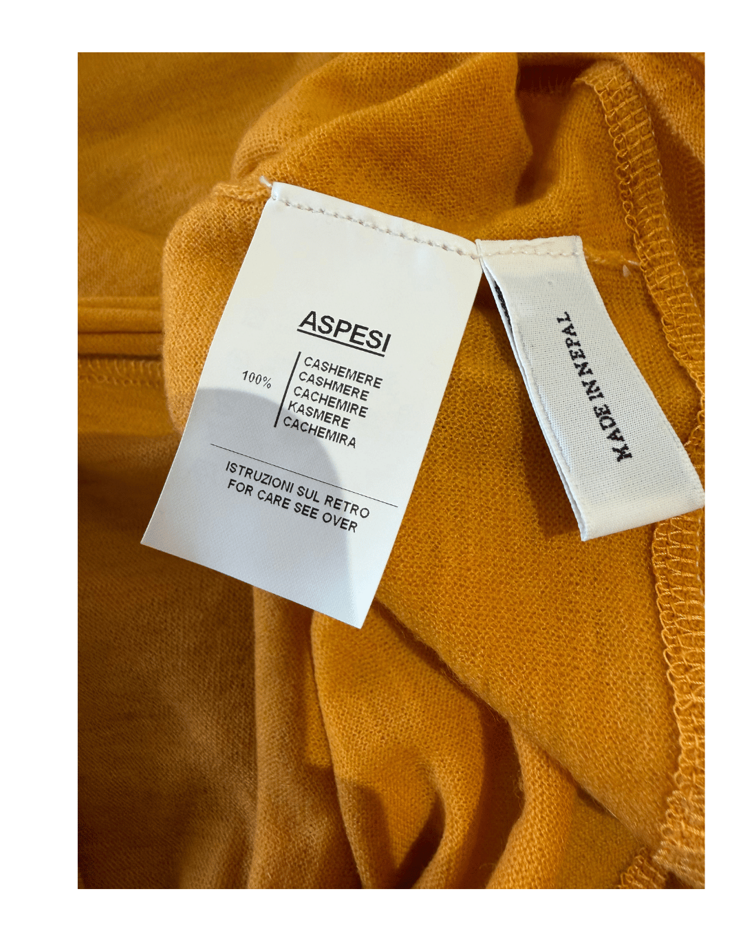 MAGLIA ASPESI CASHMERE GIROCOLLO OCRA Tg 40