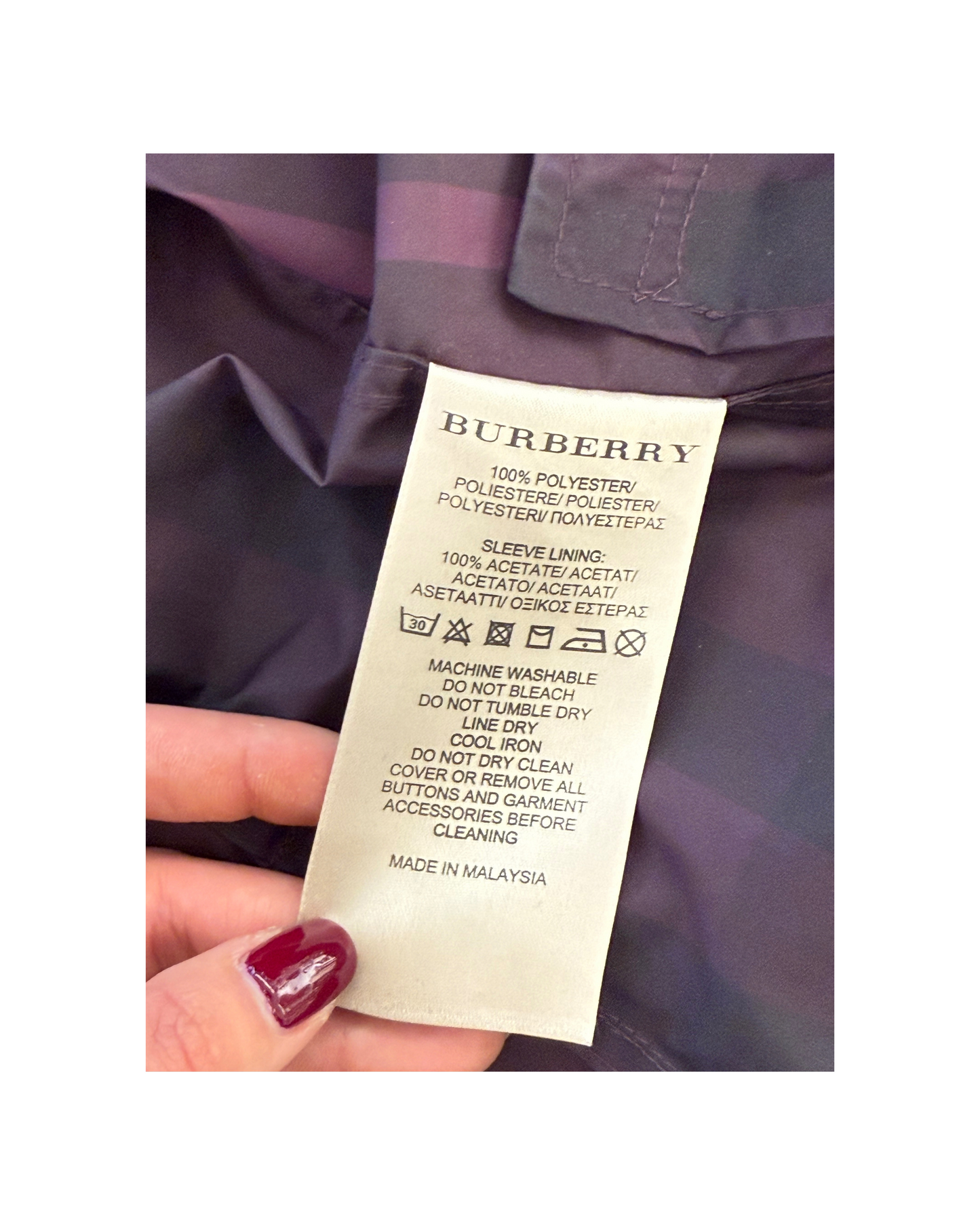 IMPERMEABILE BURBERRY VIOLA