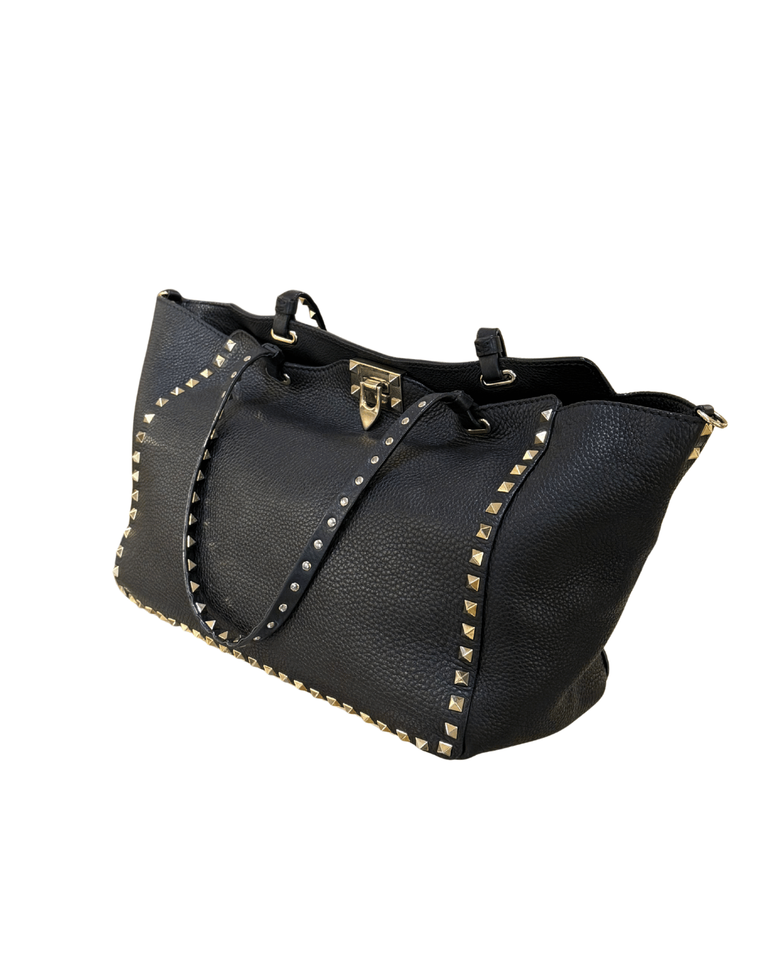 VALENTINO ROCKSTUD PELLE MARTELLATA NERA