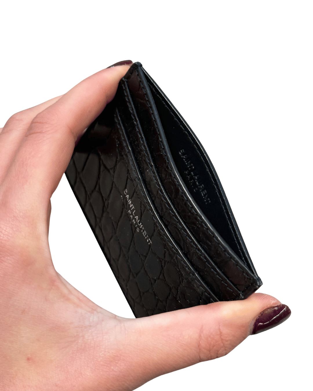 PORTACARTE YSL STAMPA COCCO NERO