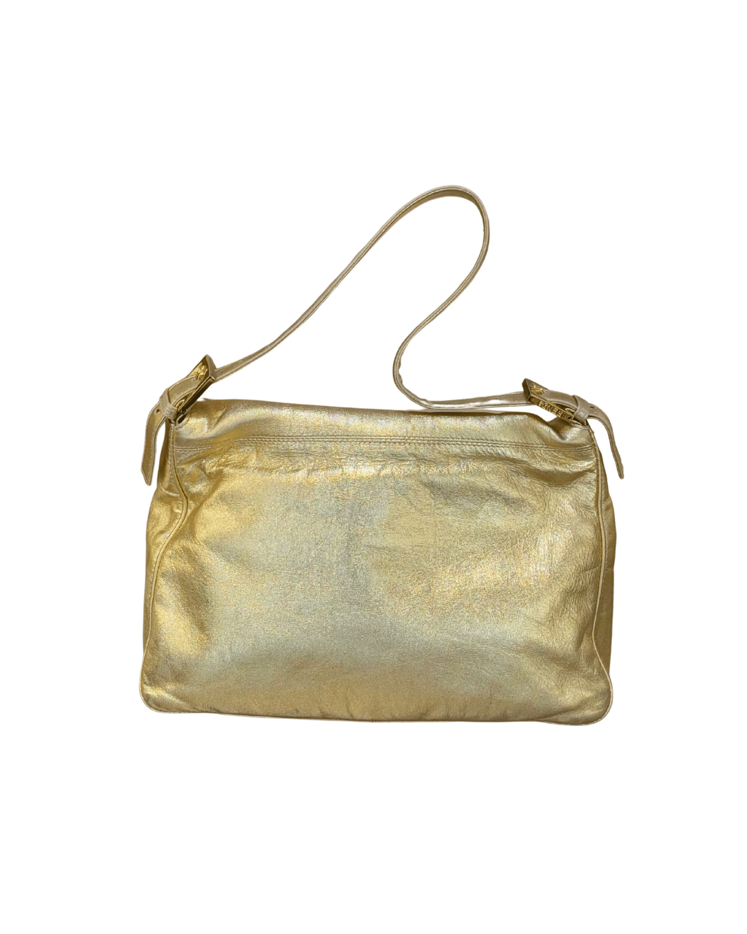 BORSA FENDI A SPALLA PELLE LAMINATA ORO