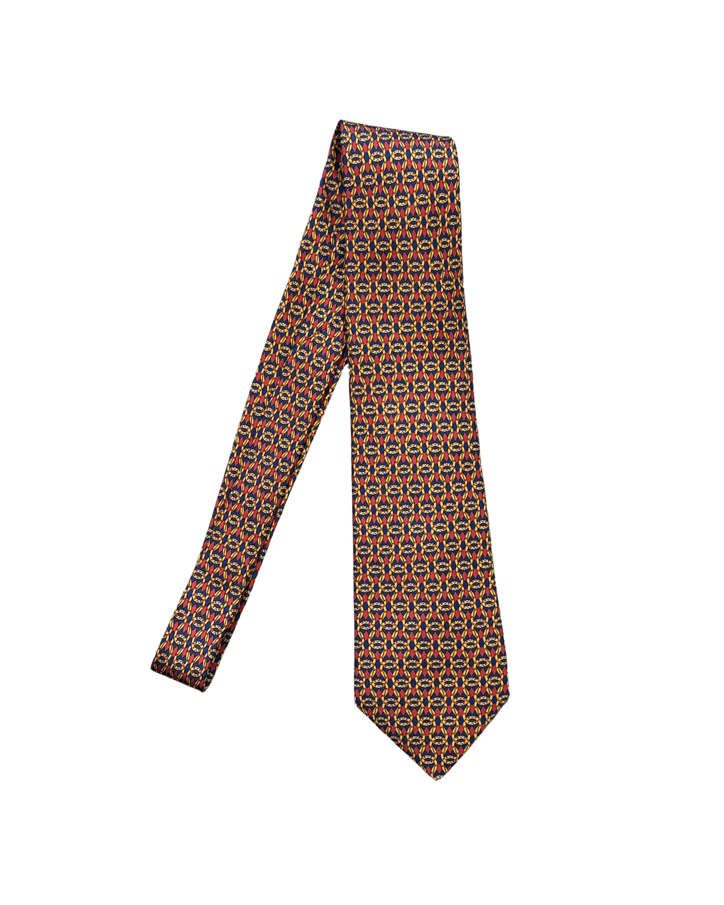 CRAVATTA HERMES ROSSA E BLU