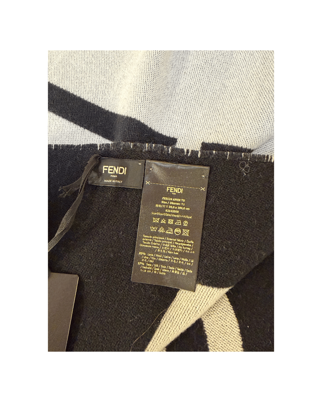 SCIARPA FENDI BIANCA E NERA