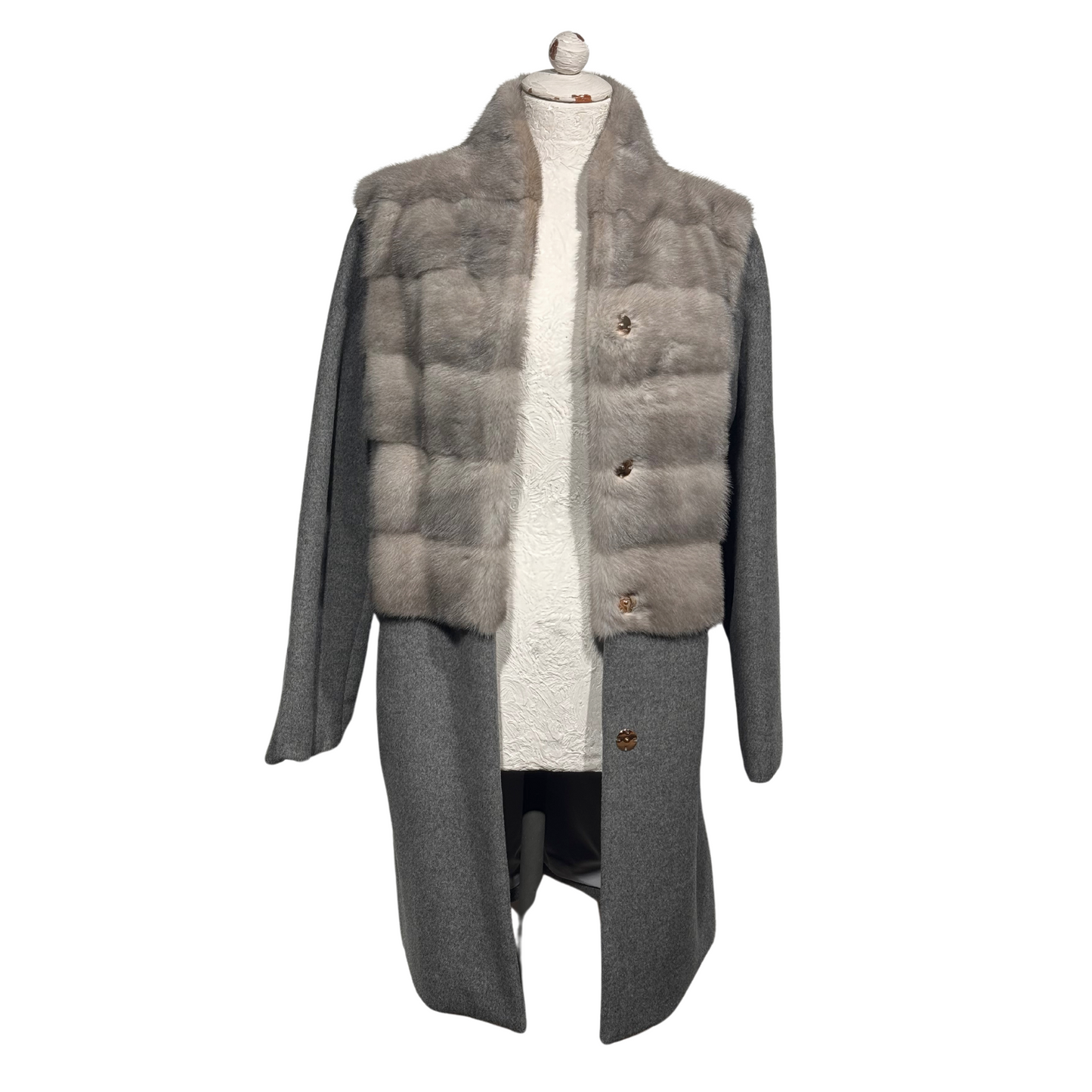 CAPPOTTO GRIGIO CON VISONE