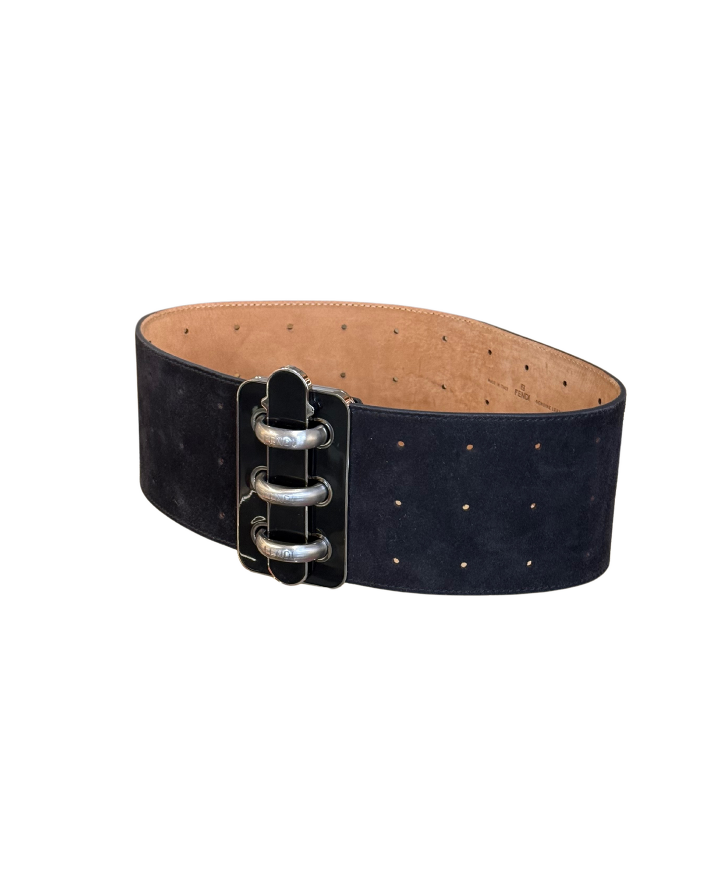 CINTURA FENDI ALTA IN PELLE SCAMOSCIATA