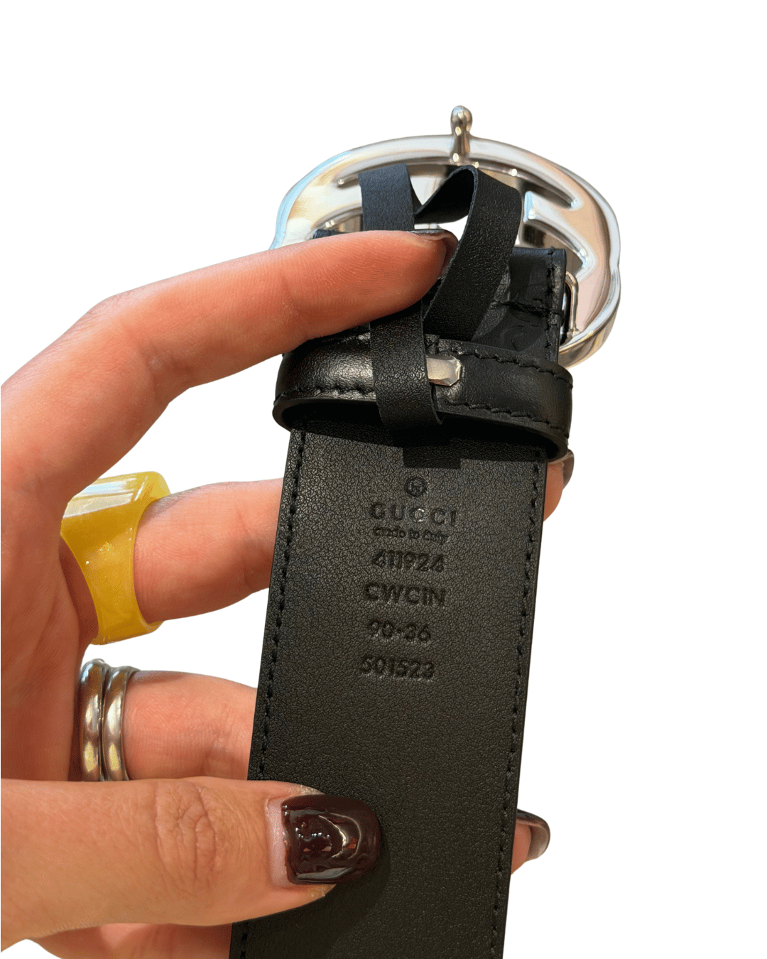CINTURA GUCCI NERA GUCCISSIMA 90