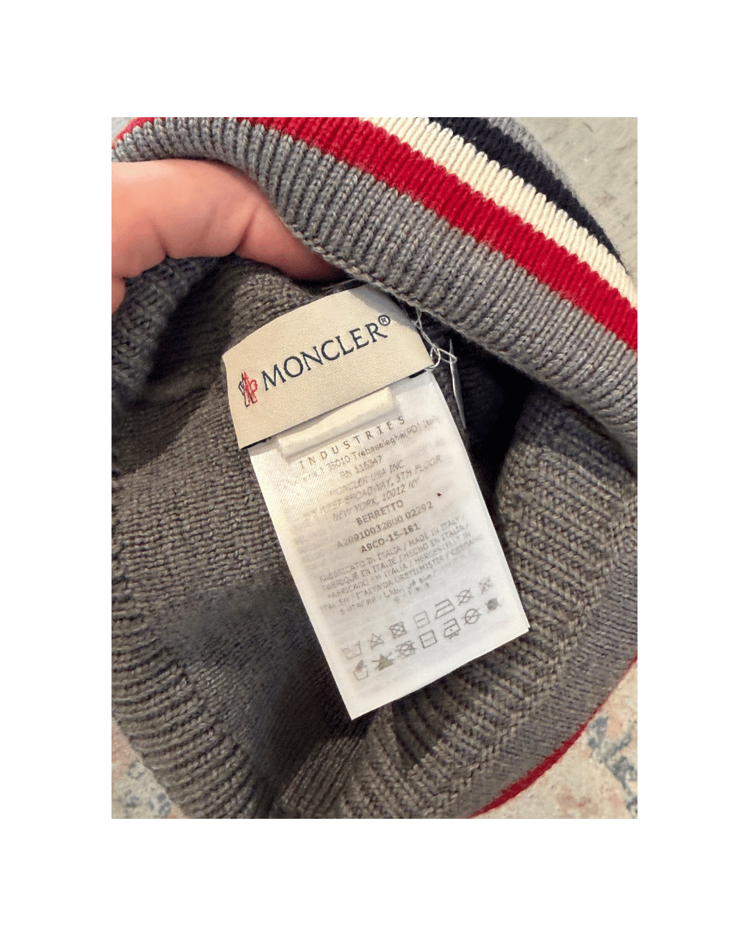 CUFFIA MONCLER LANA GRIGIA