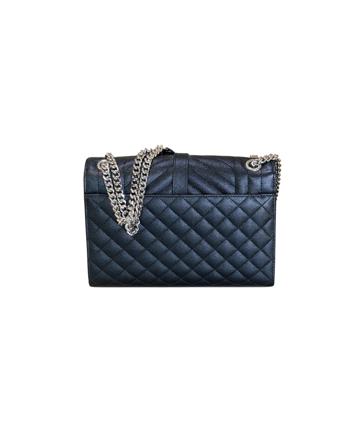 ENVELOPE YSL NERA HARDWARE ARGENTO
