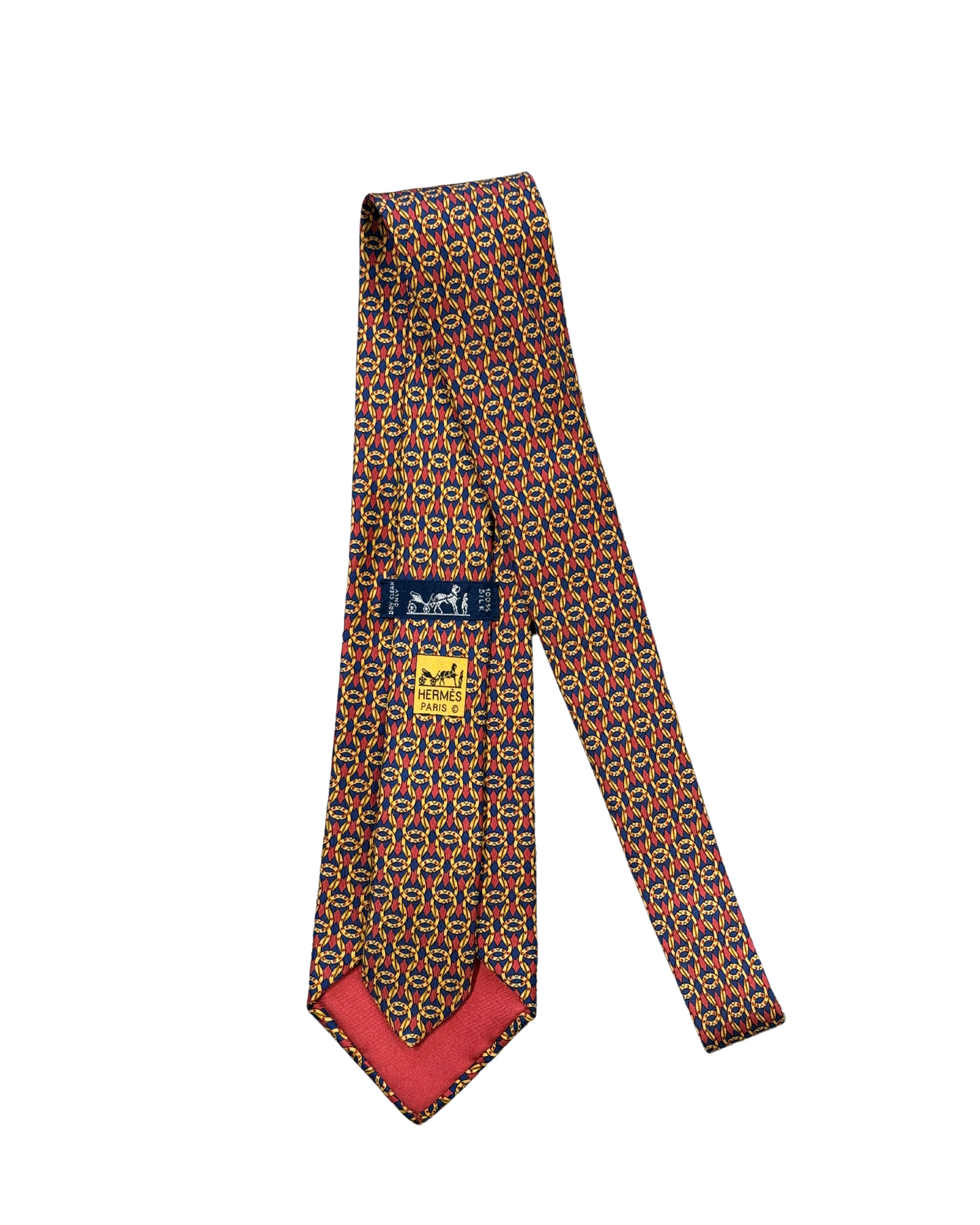 CRAVATTA HERMES ROSSA E BLU