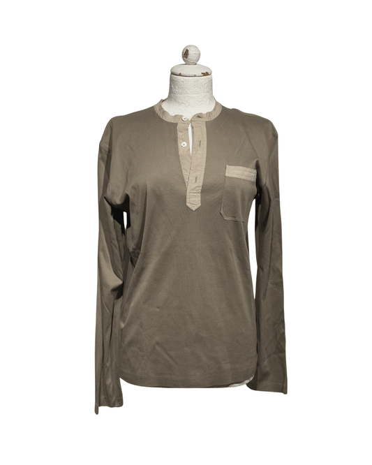 MAGLIA MANICHE LUNGHE IN COTONE TORTORA LANVIN