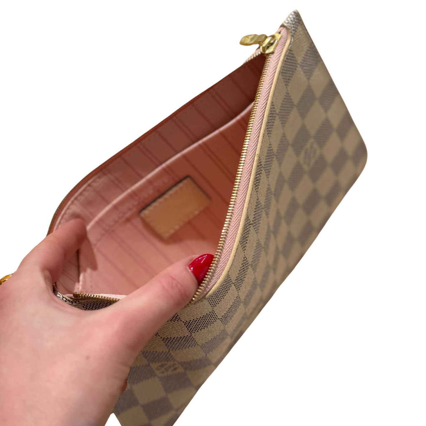 POCHETTE PIATTA DAMIER AZUR