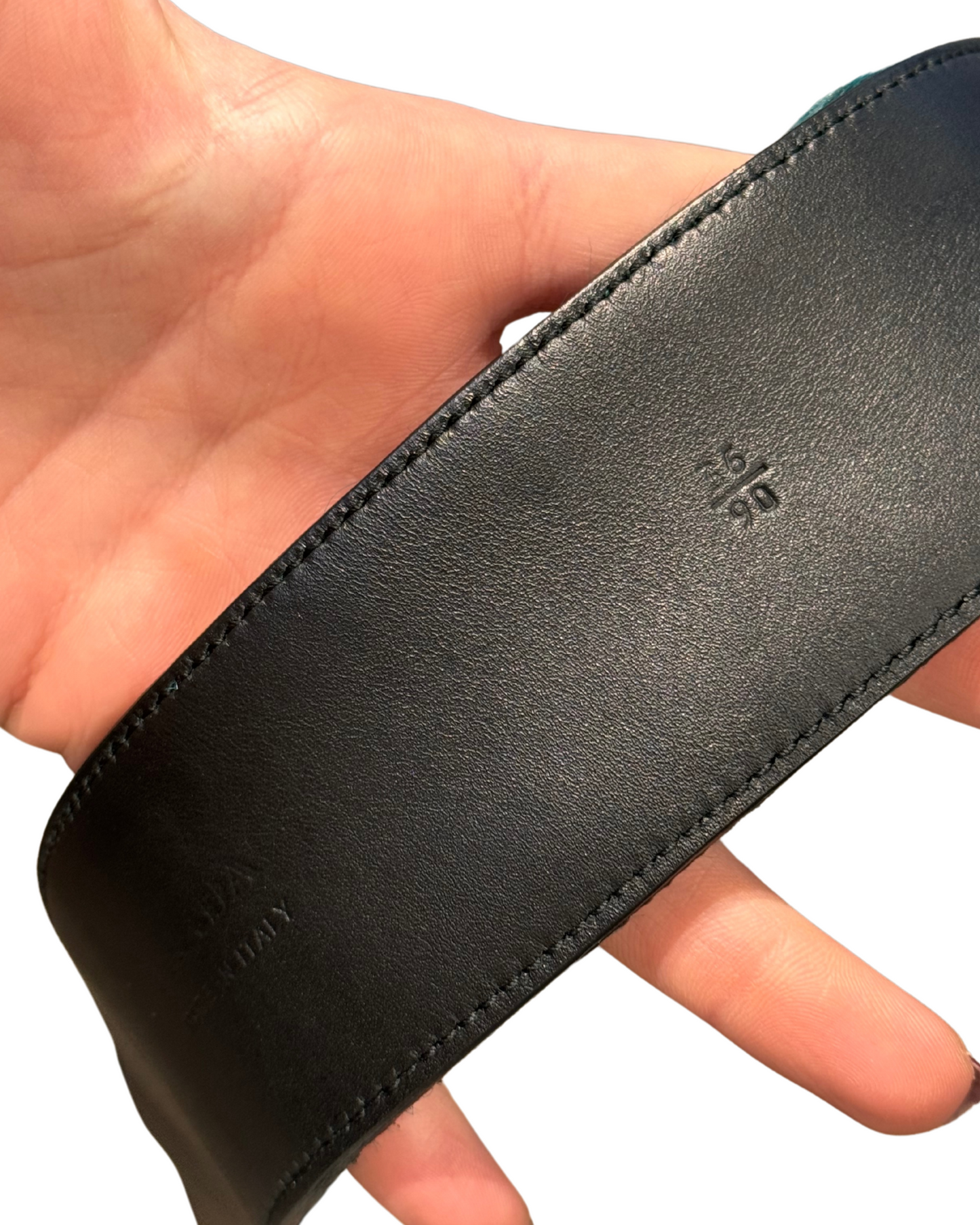 CINTURA PRADA PELO VERDE PETROLIO