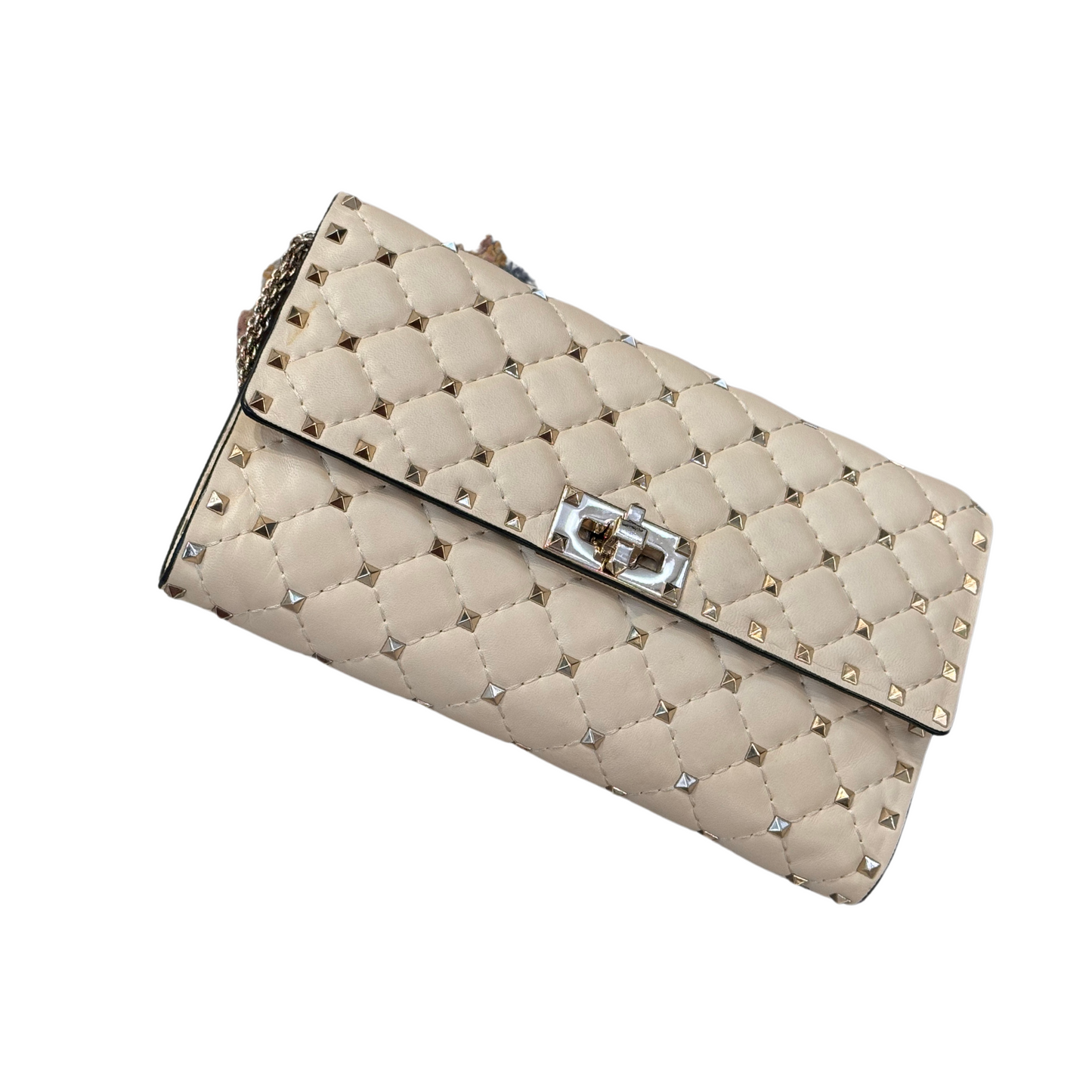 POCHETTE SPIKE VALENTINO BURRO