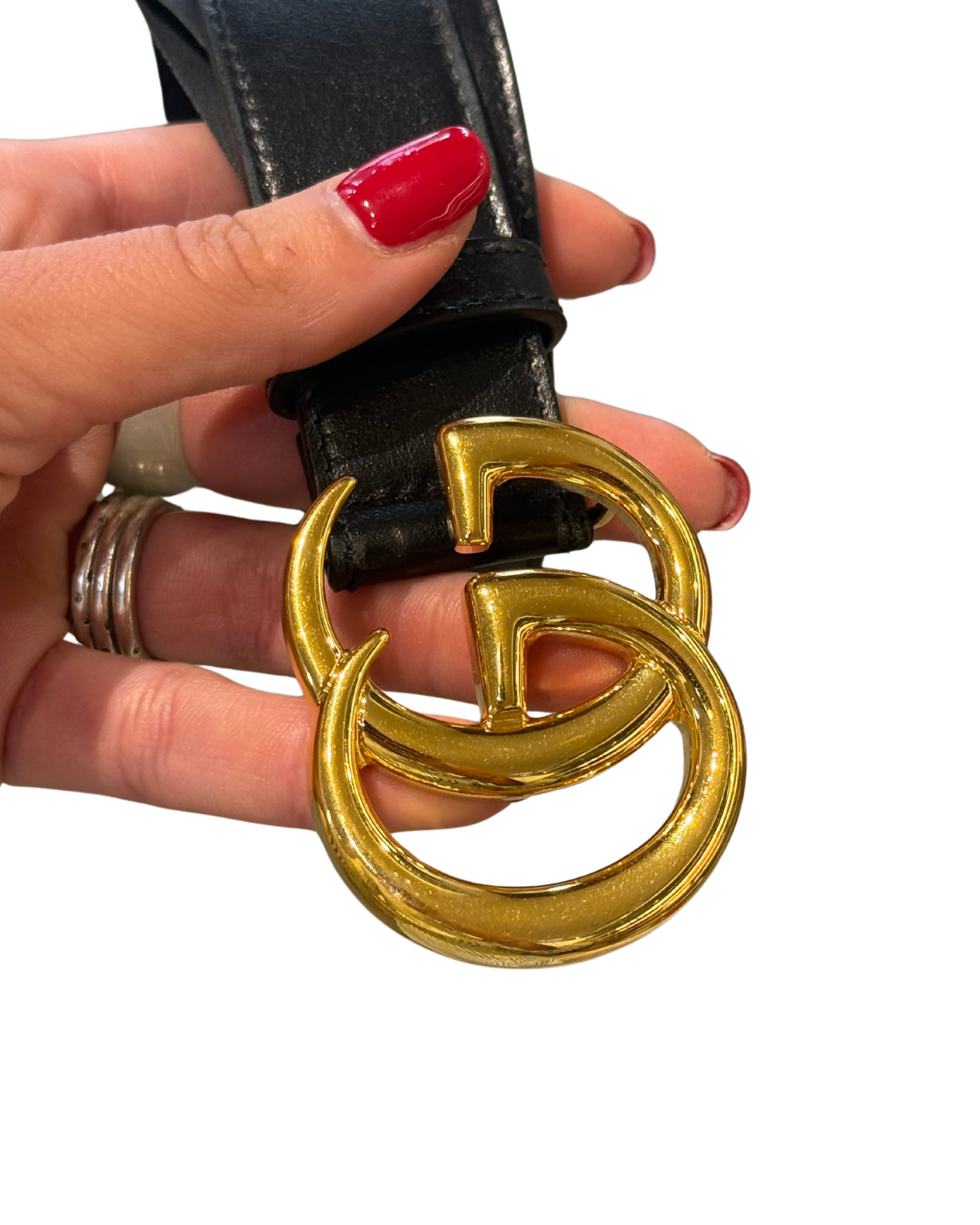 CINTURA GUCCI NERA HARDWARE ORO