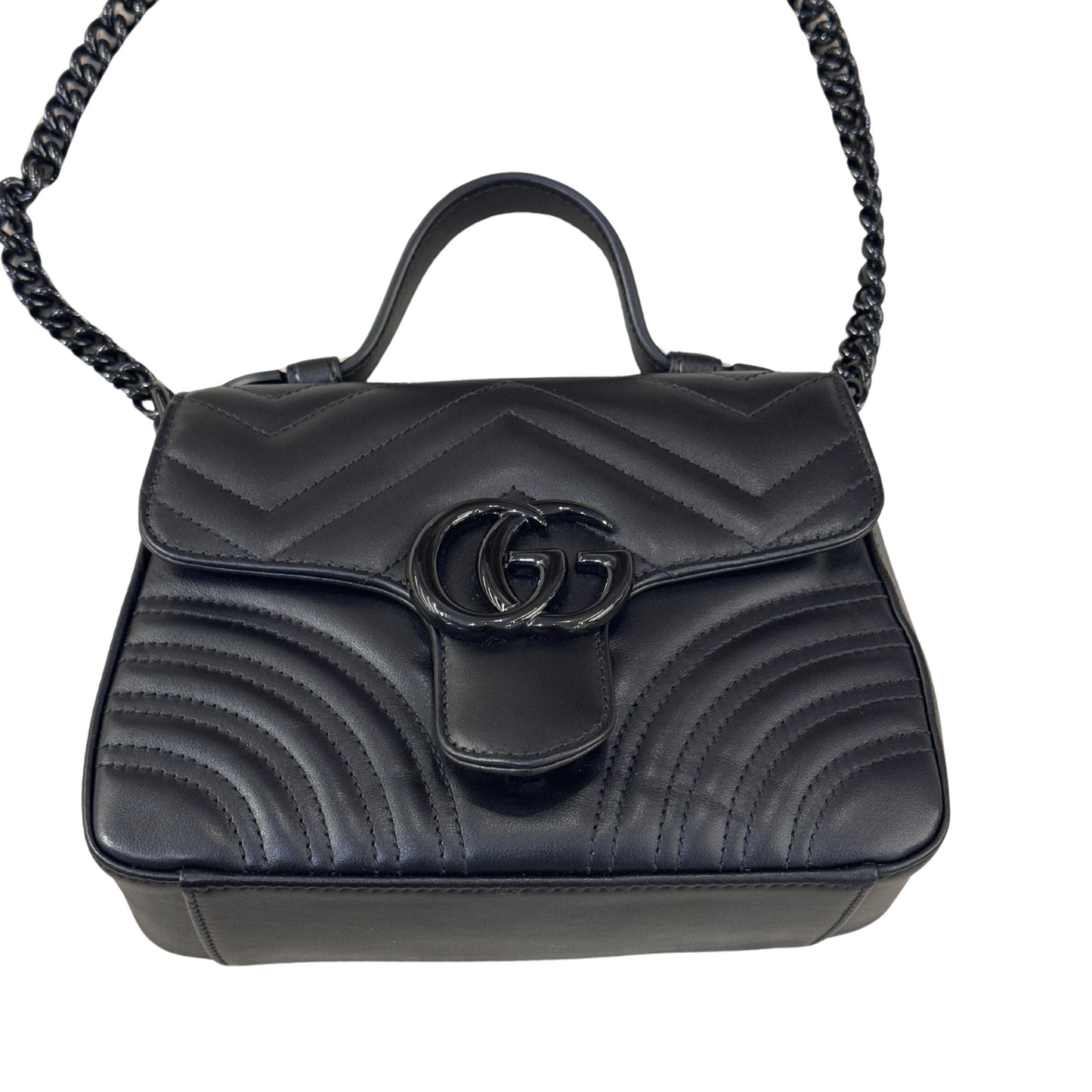 MINI BORSA A MANO GUCCI MARMONT TOTAL BLACK