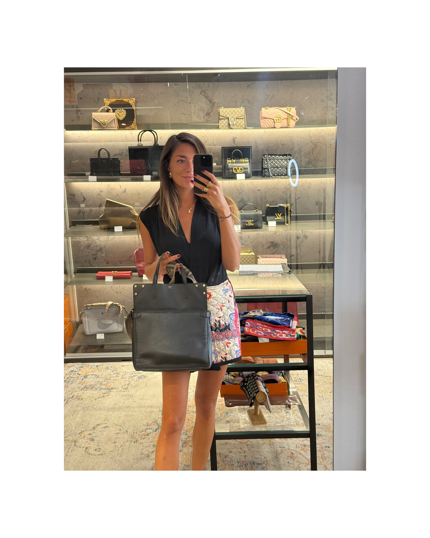 FENDI FLIP NERA DOPPIA TRACOLLA