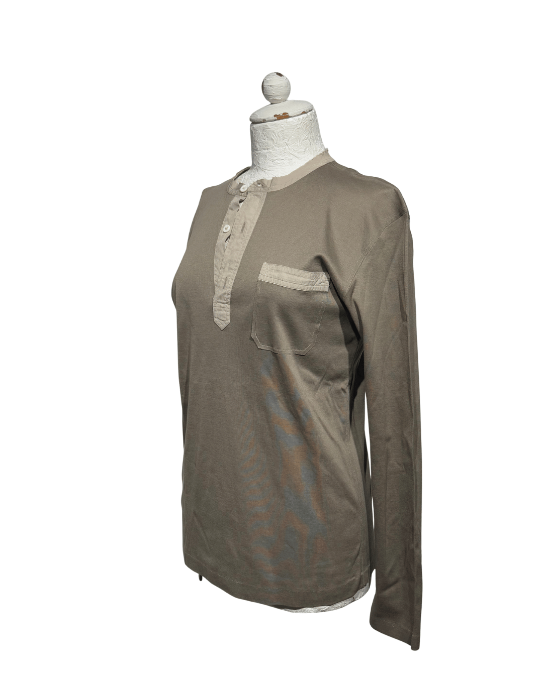 MAGLIA MANICHE LUNGHE IN COTONE TORTORA LANVIN