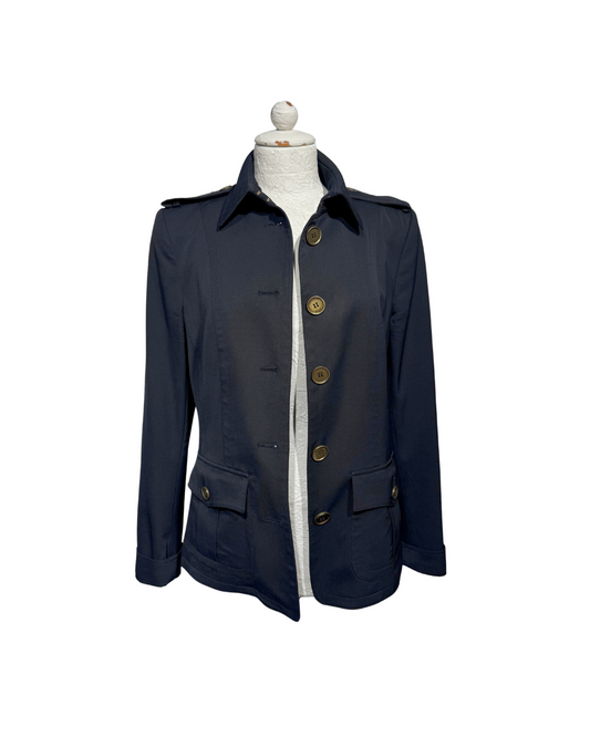 GIACCA BURBERRY LANA BLU NAVY