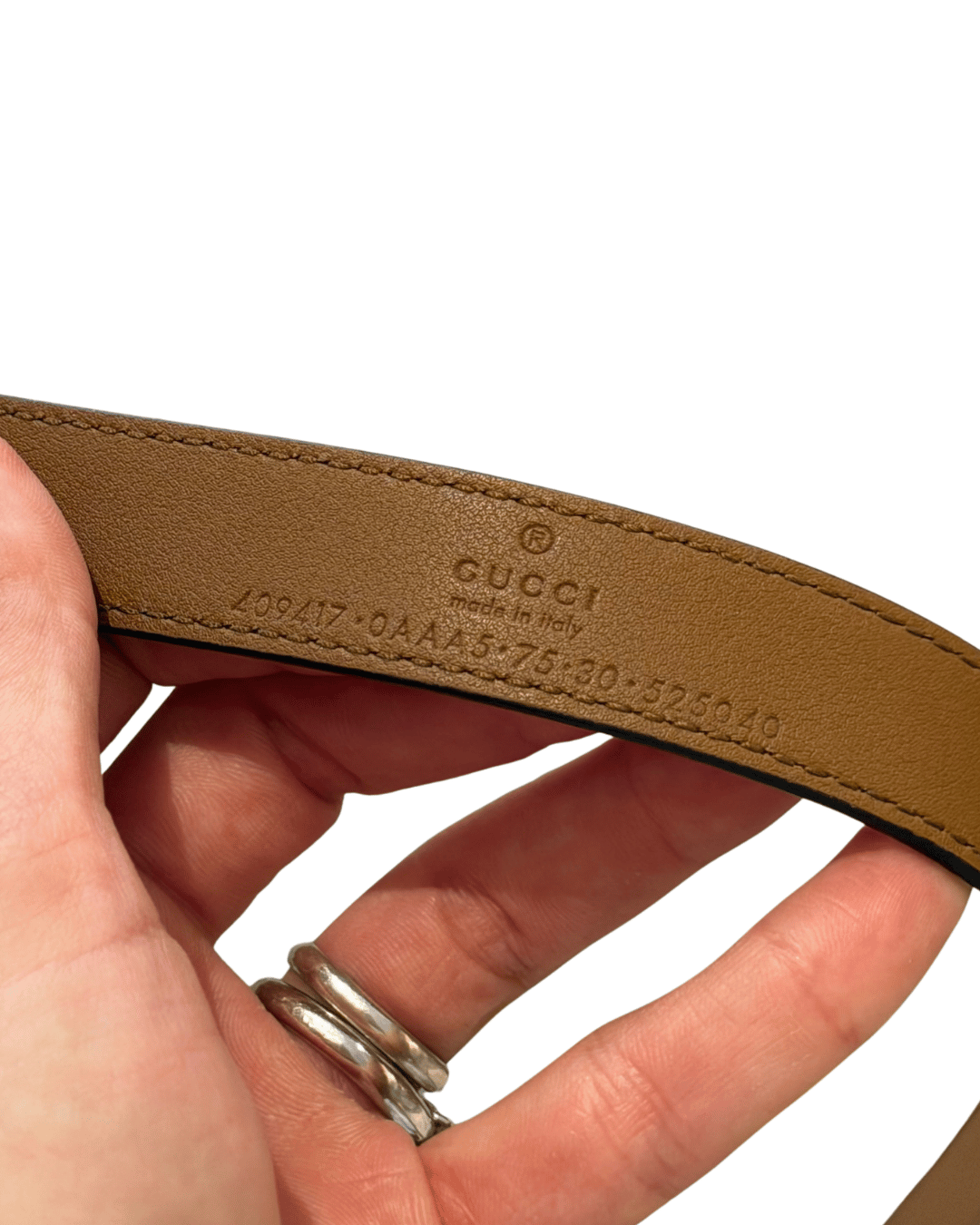 CINTURA GUCCI SOTTILE CUOIO 75