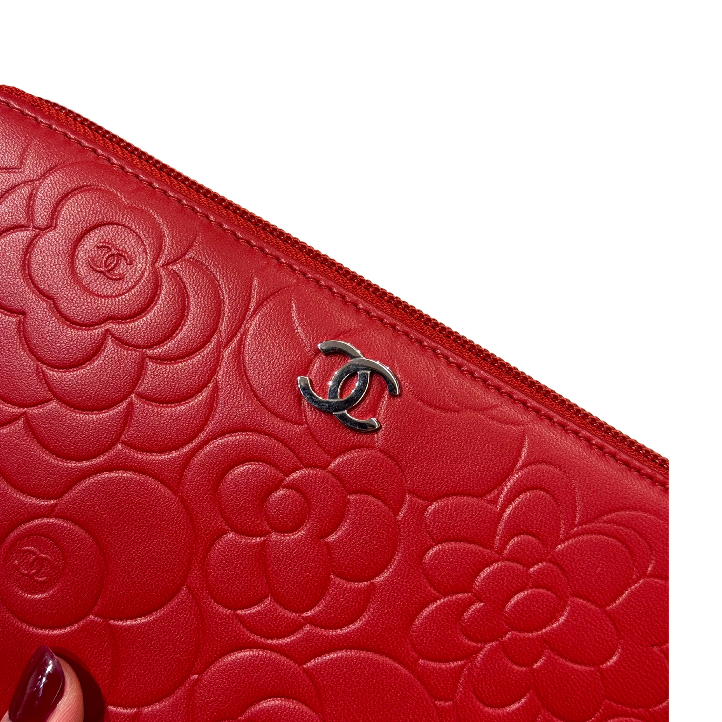 PORTAFOGLIO CHANEL CAMELIA ROSSO
