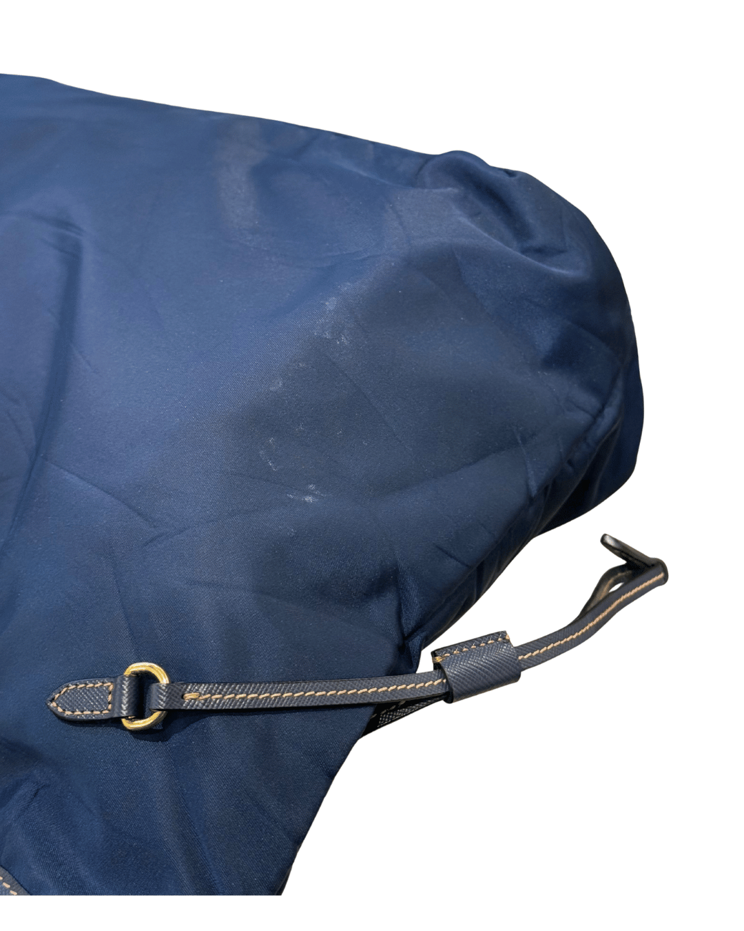 SHOPPER TESSUTO BLU PRADA PELLE SAFFIANO