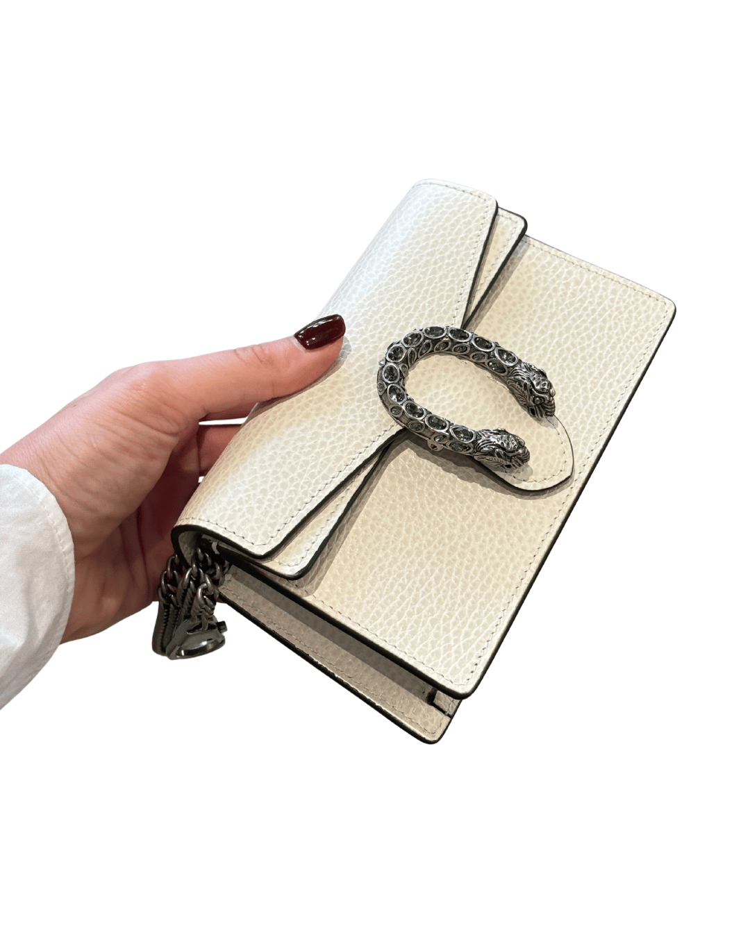 GUCCI DYONISUS MINI IN PELLE MARTELLATA BIANCA