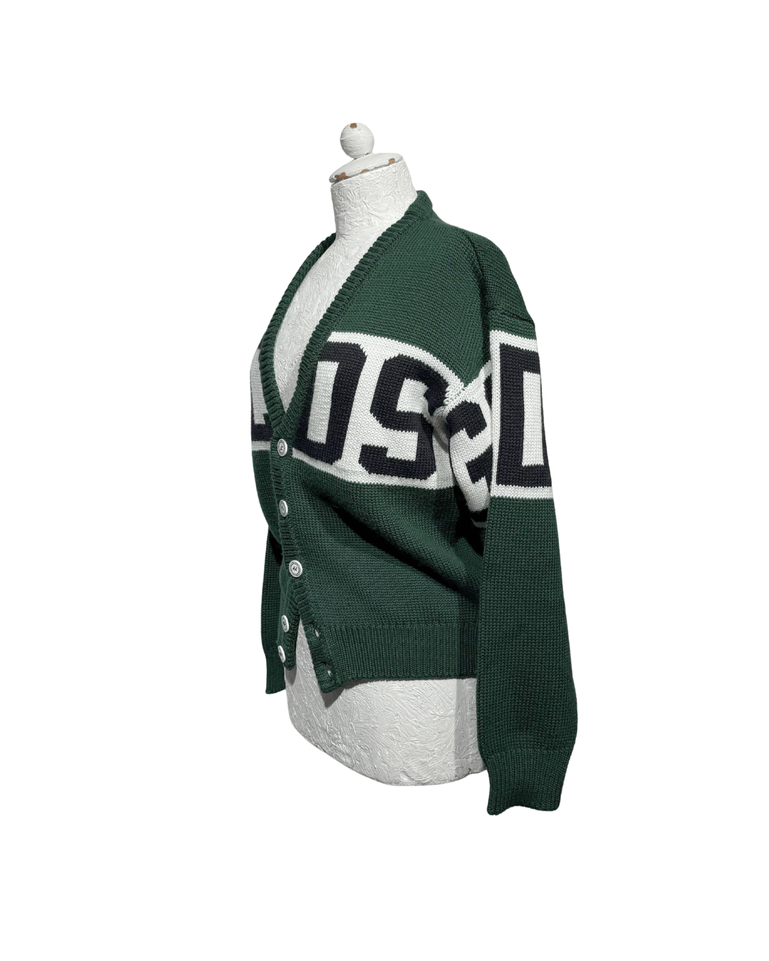 CARDIGAN GCDS VERDE E BIANCO