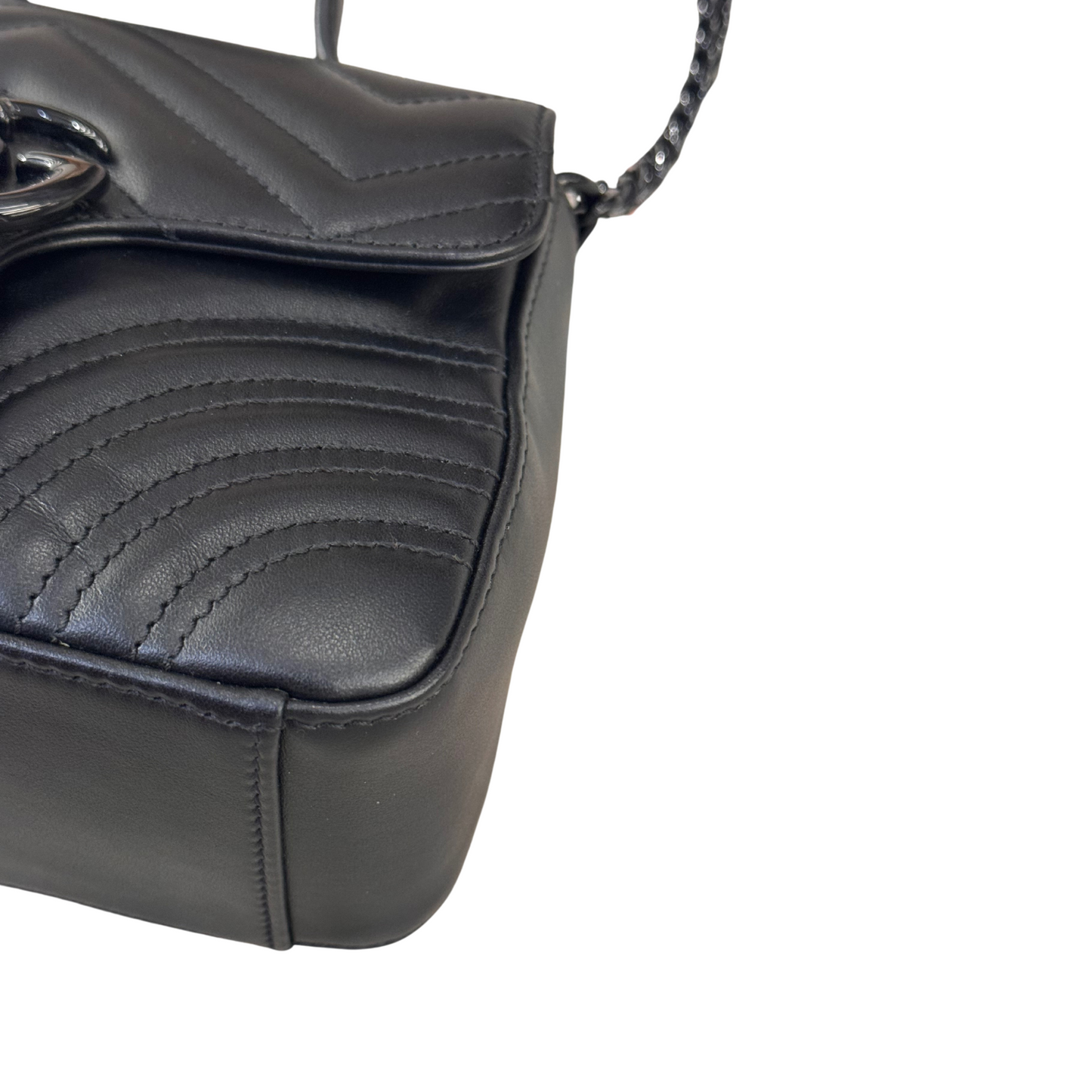 MINI BORSA A MANO GUCCI MARMONT TOTAL BLACK