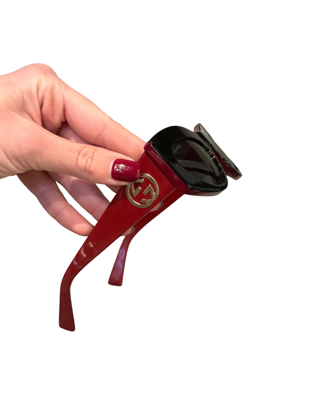 OCCHIALI GUCCI CAT EYE BORDEAUX E NERI