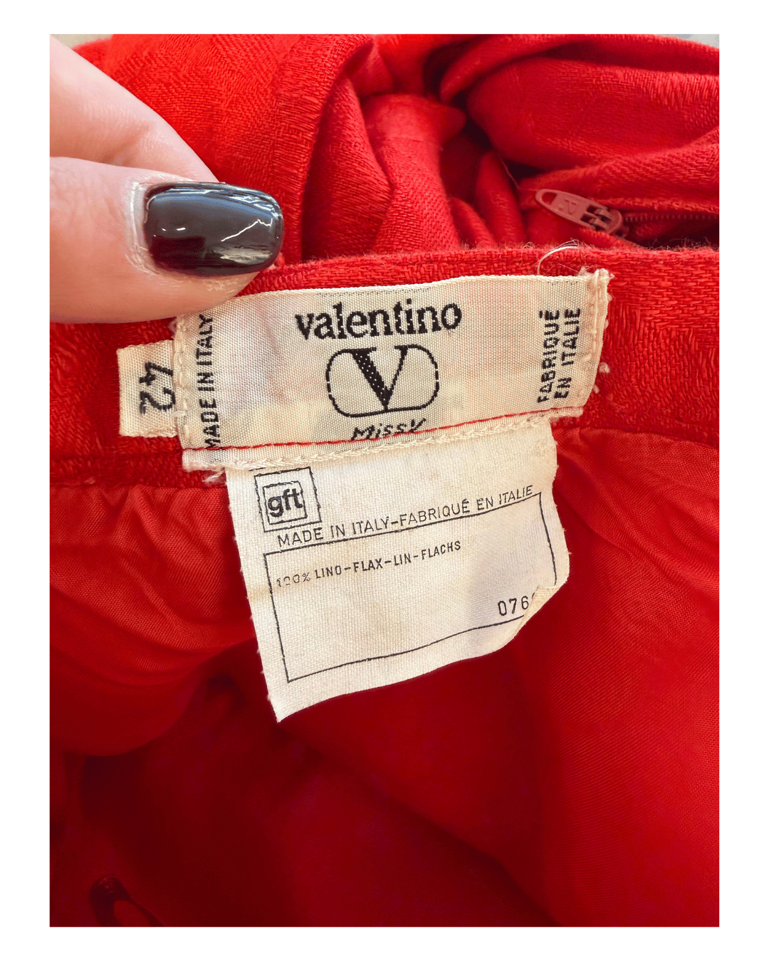 GONNA VALENTINO ROSSA IN LINO Tg 42