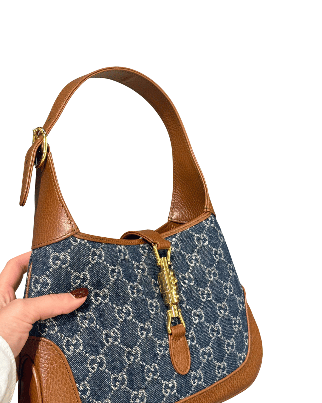 JACKIE GUCCI DENIM BLU RIFINITURE CUOIO