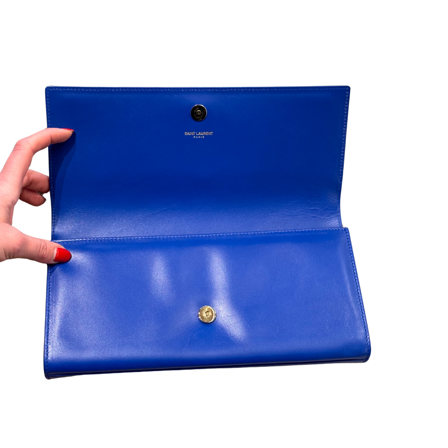 POCHETTE YSL BLU ELETTRICA