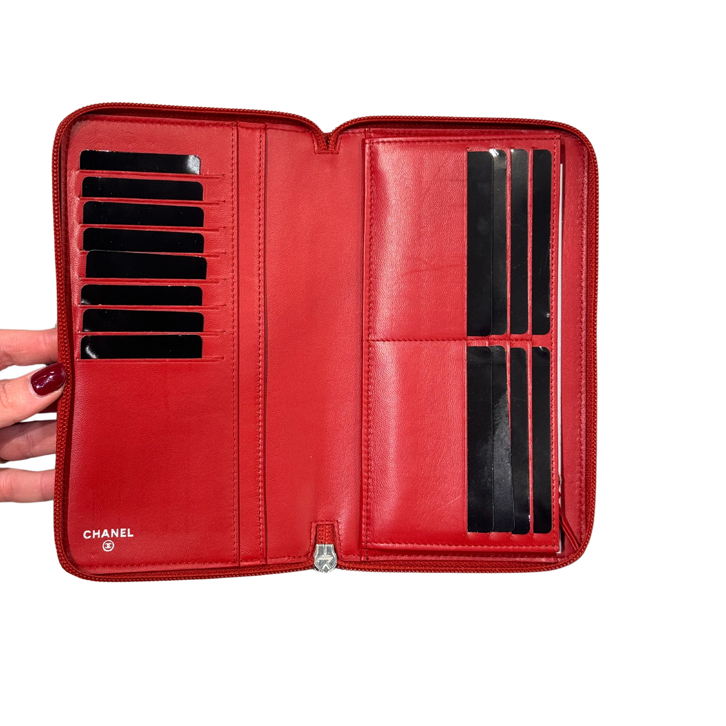 PORTAFOGLIO CHANEL CAMELIA ROSSO