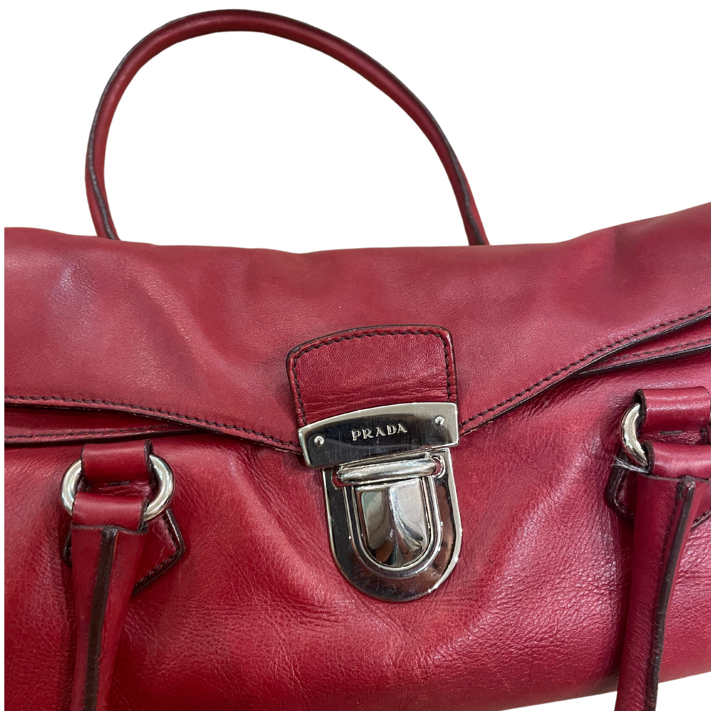 BAGUETTE PRADA VINTAGE ROSSA