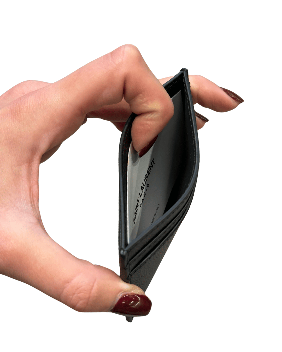 PORTACARTE NERO YSL GRAIN DE POUDRE