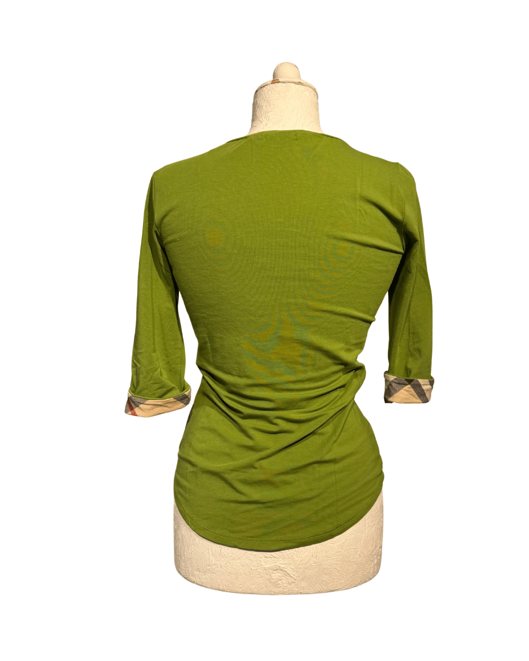 MAGLINA BURBERRY VERDE MANICA TRE QUARTI