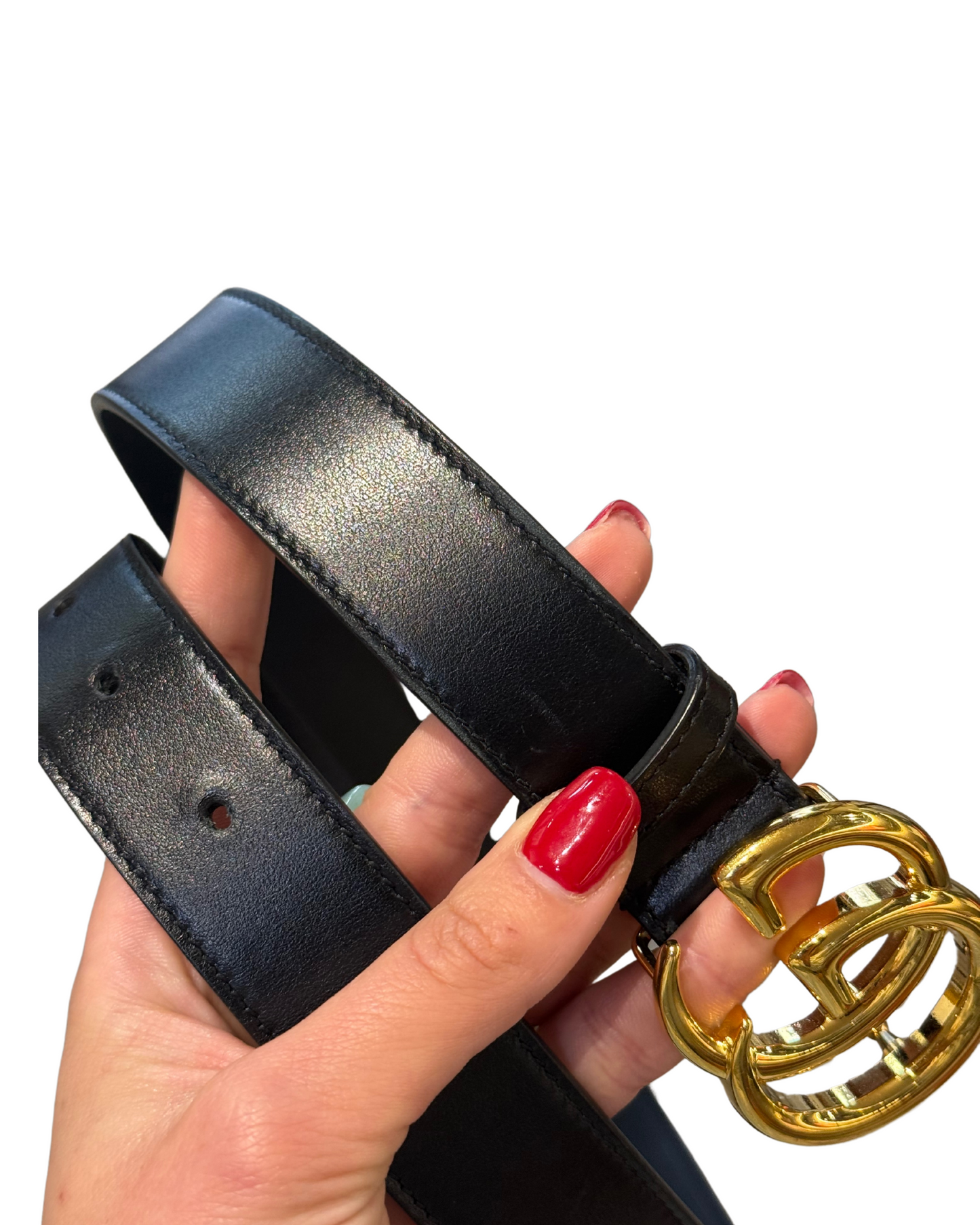 CINTURA GUCCI NERA HARDWARE ORO