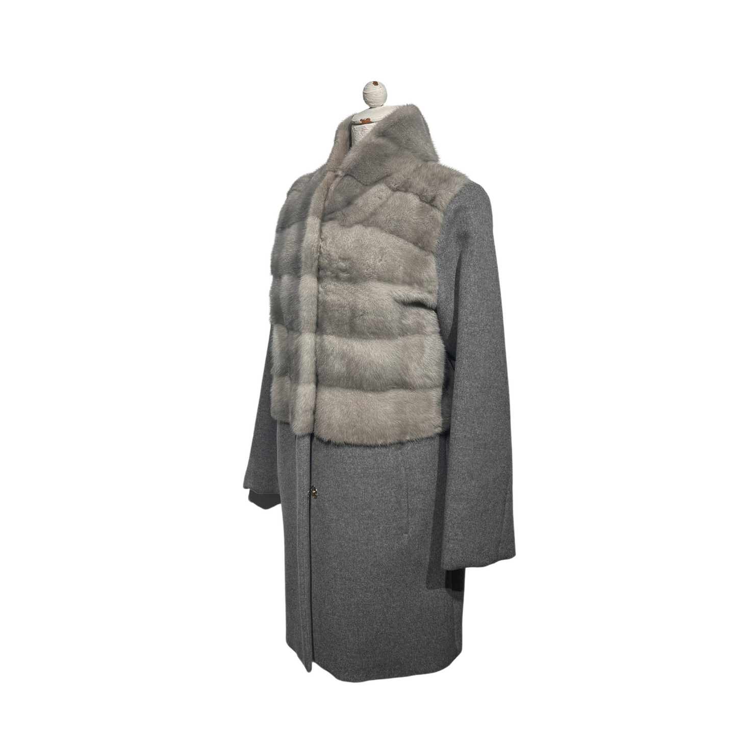 CAPPOTTO GRIGIO CON VISONE
