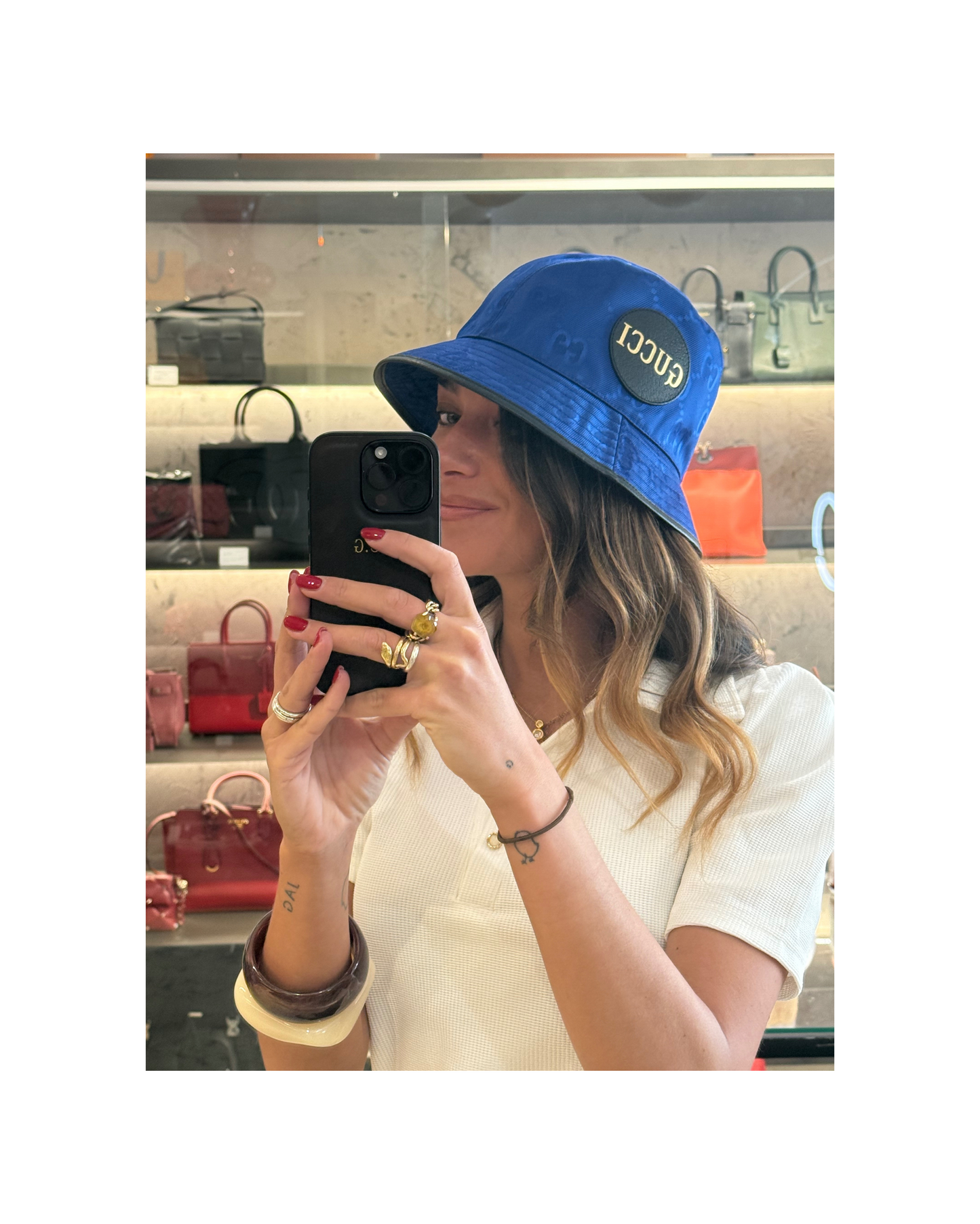CAPPELLO PESCATORA GUCCI BLU ELETTRICO