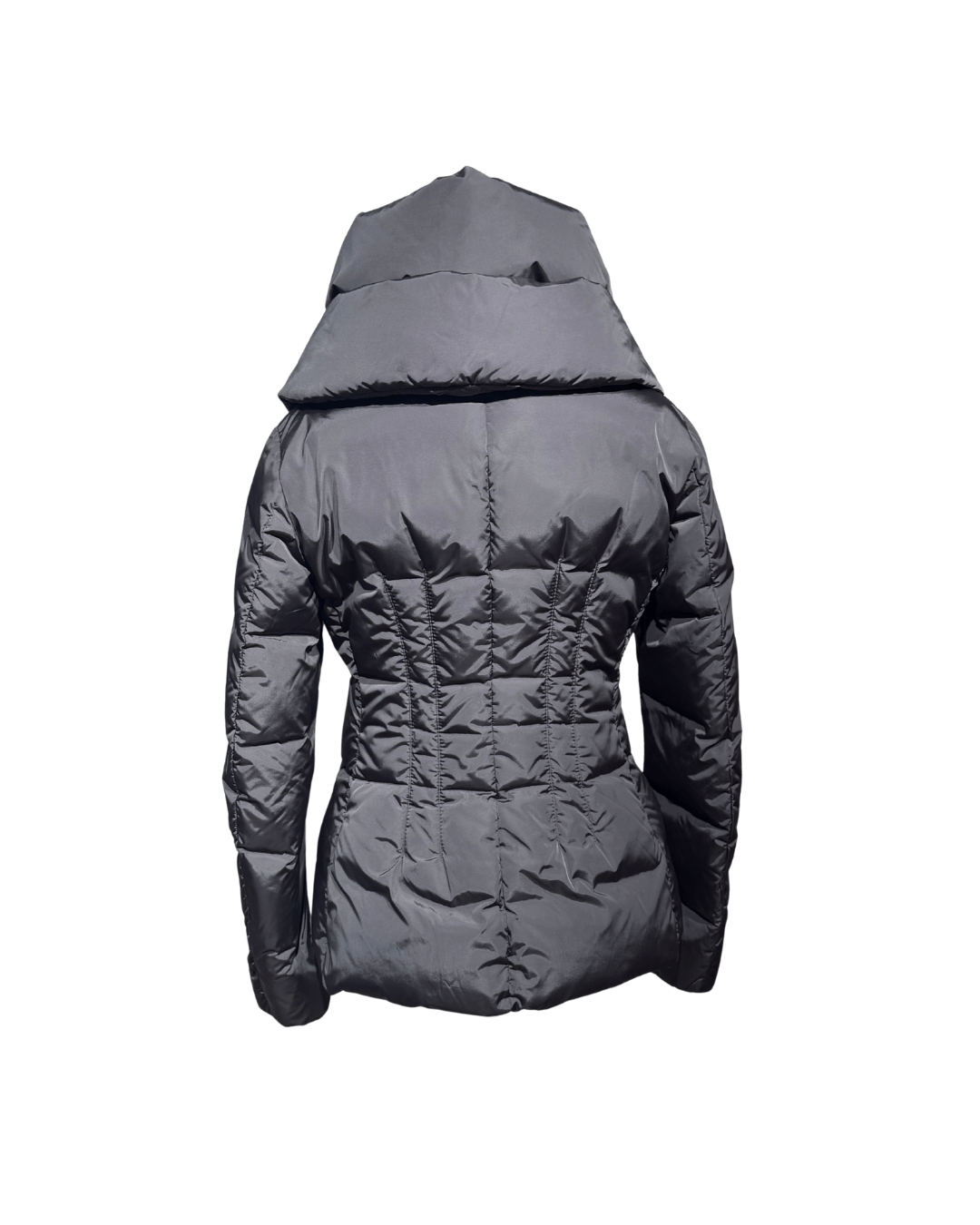 PIUMINO MONCLER DONNA MAXI COLLO GRIGIO ANTRACITE TG 44