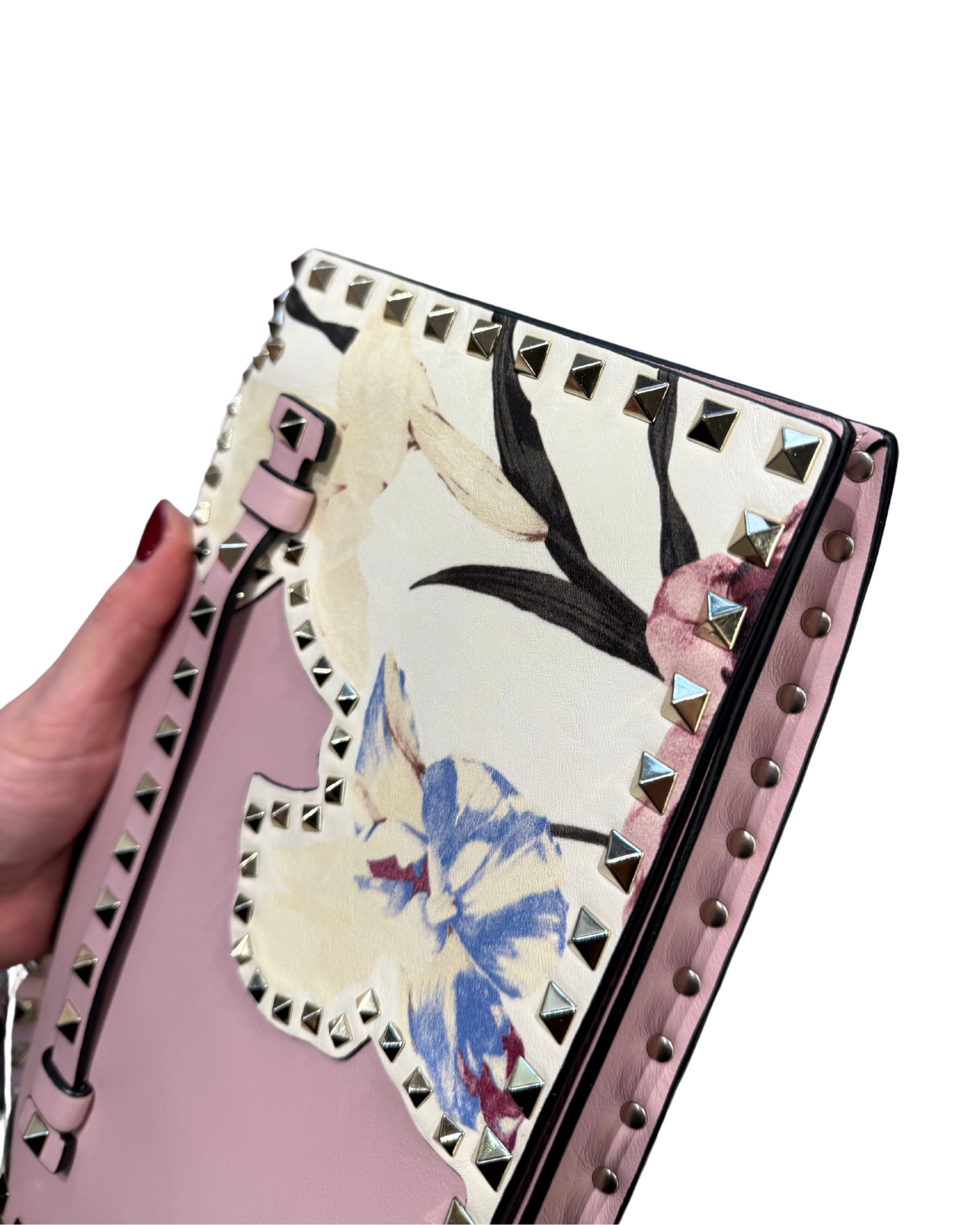 POCHETTE VALENTINO ROSA CON STAMPA FIORI