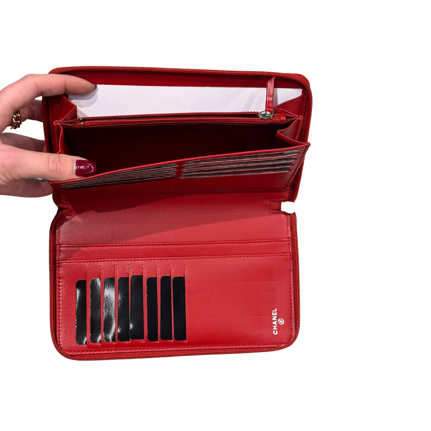 PORTAFOGLIO CHANEL CAMELIA ROSSO