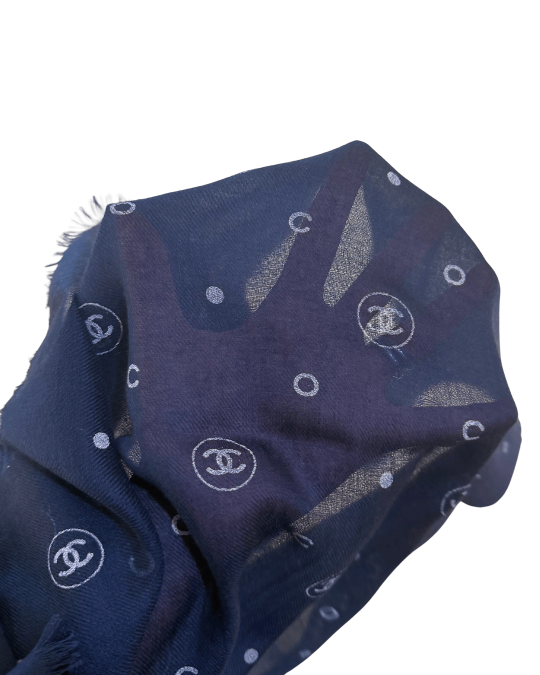 STOLA CHANEL BIANCA E BLU CASHMERE