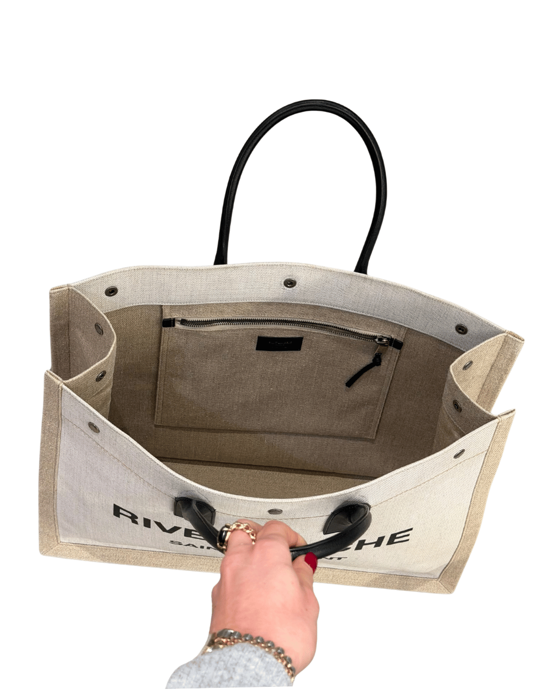 RIVE GAUCHE LARGE YSL TESSUTO BEIGE