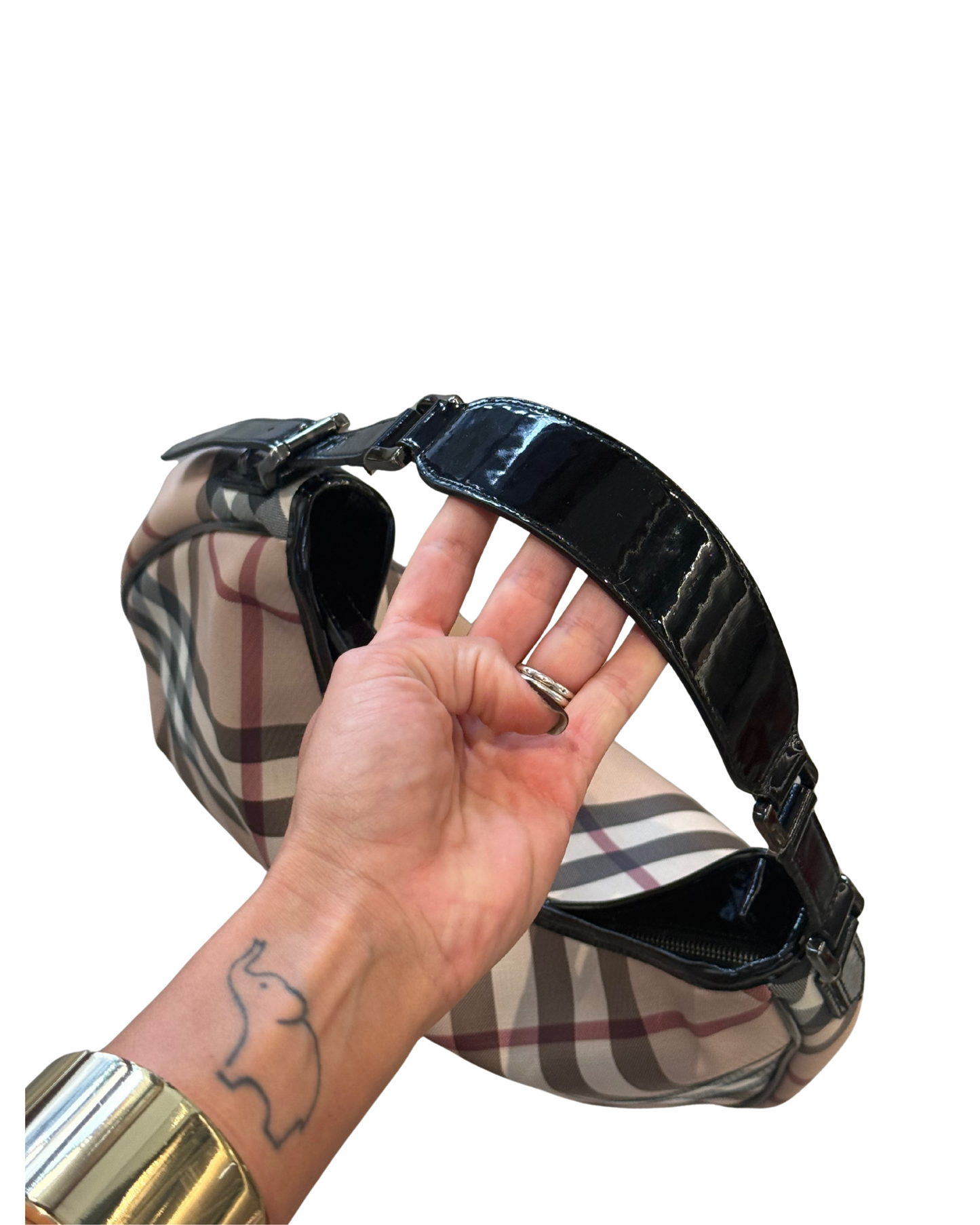 MEZZALUNA BURBERRY RIFINITURE NERE