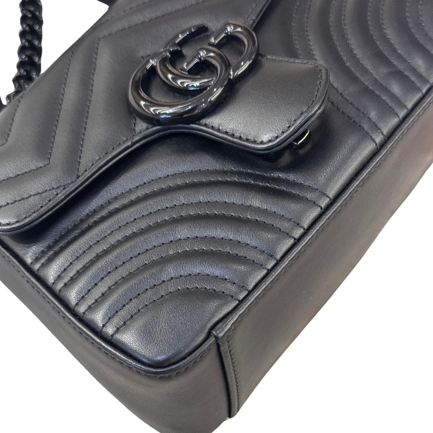 MINI BORSA A MANO GUCCI MARMONT TOTAL BLACK