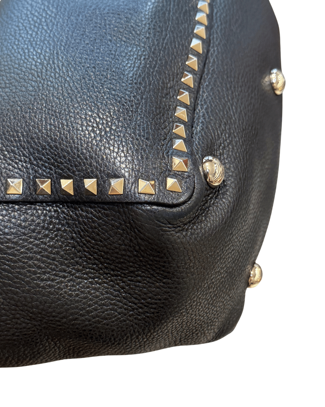 VALENTINO ROCKSTUD PELLE MARTELLATA NERA