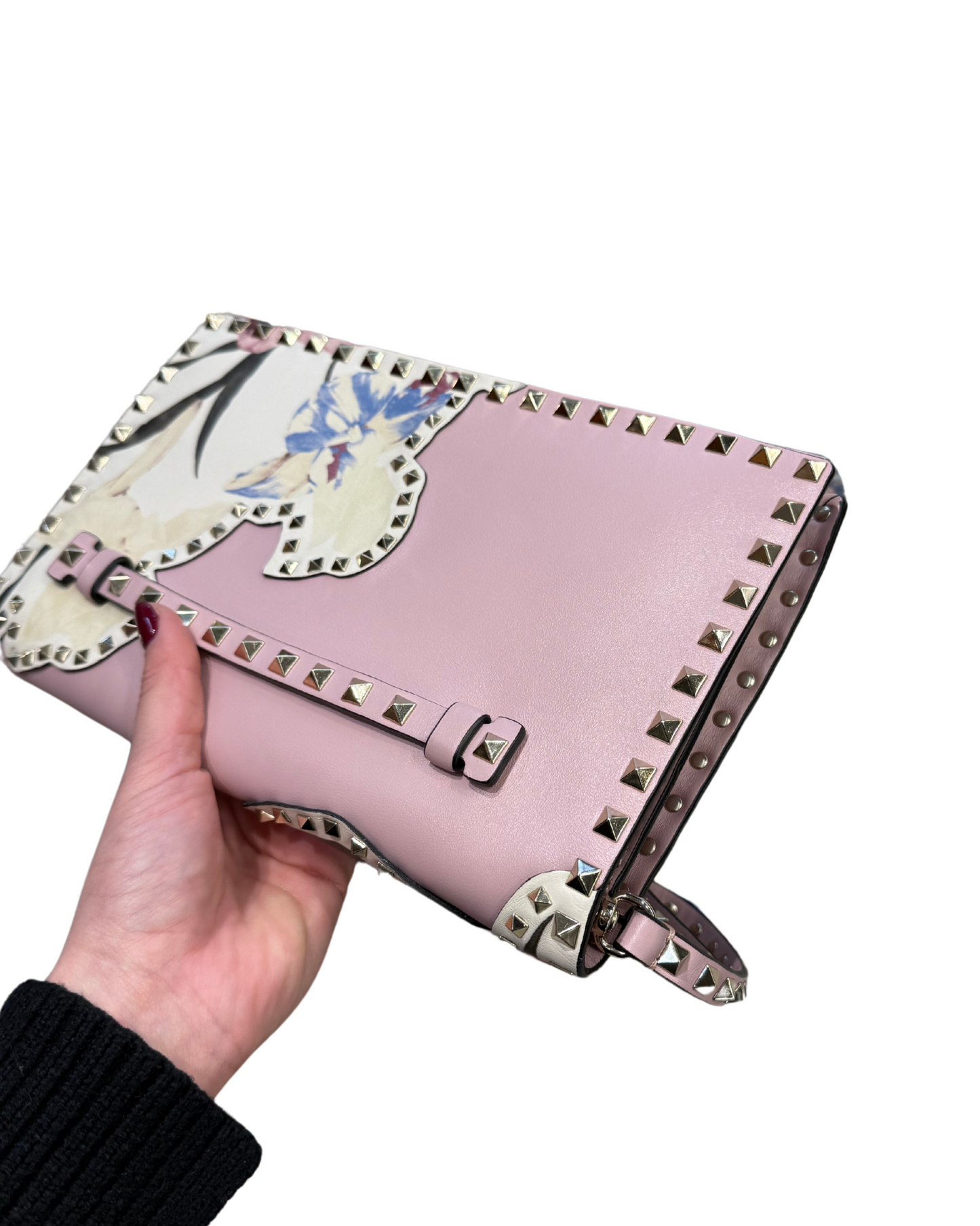 POCHETTE VALENTINO ROSA CON STAMPA FIORI