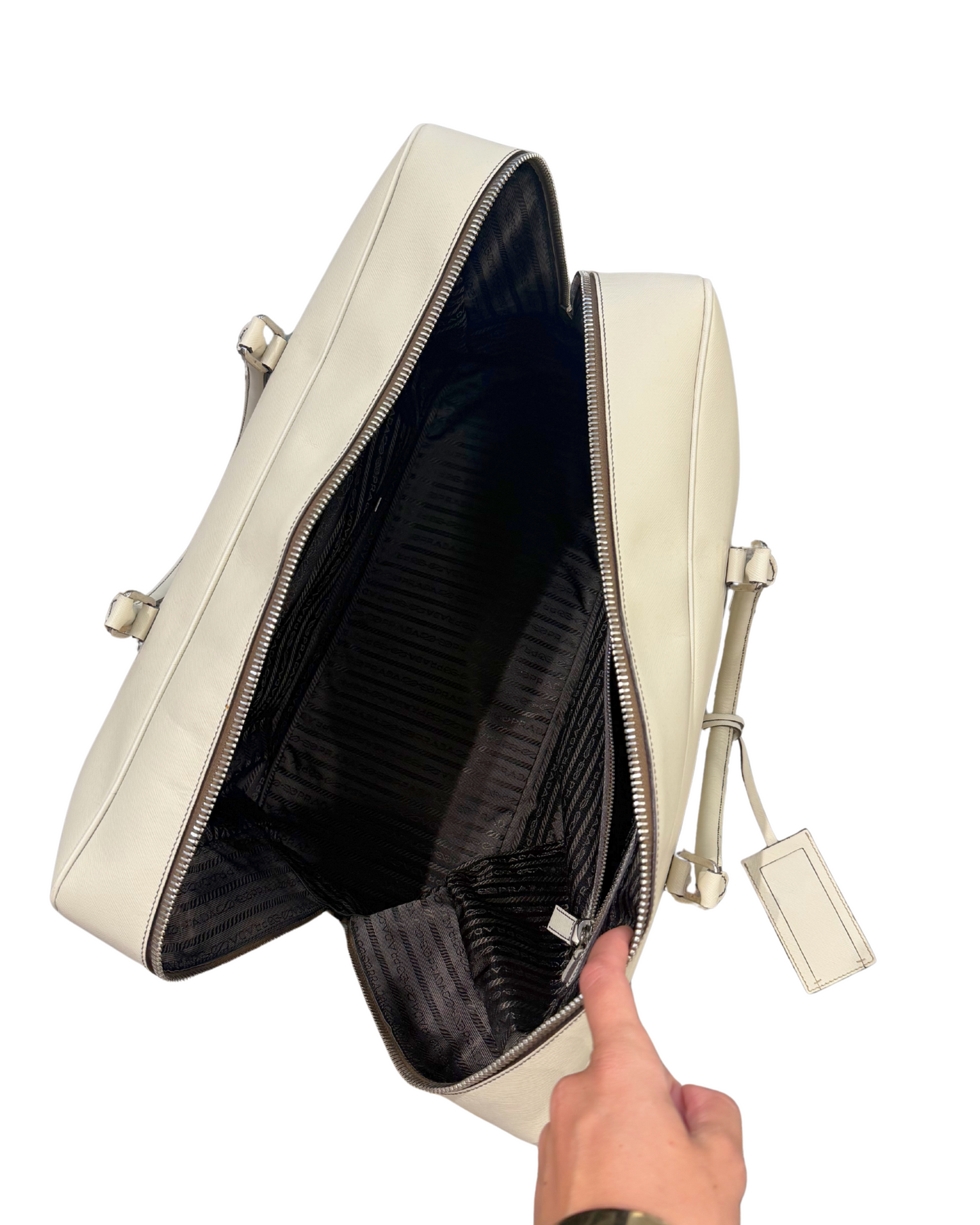 BORSONE PELLE SAFFIANO BIANCO